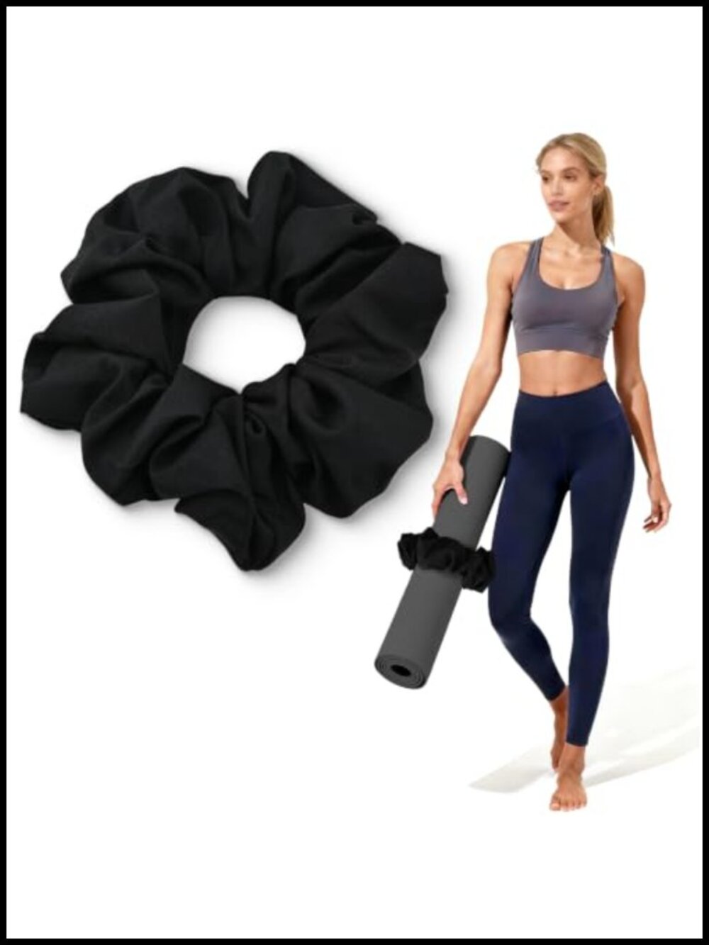 Yoga Mat Scrunchie Nylon Elastic Holder Fits Standard Mats